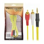 Cabo P2 / Rca Cristal 5m - P2 Estereo + 2 Rca Macho Amarelo Chip Sce