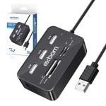 Leitor De Cartao Uh-r230 Com Hub Usb 3 Portas 2.0 Exbom