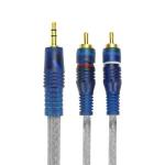 Cabo P2 Estereo + 2 Rca Macho Crital 1m Transparente Chip Sce