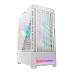 Gabinete Gamer Air Face Rgb Lateral De Vidro 3 Fans Branco Cougar