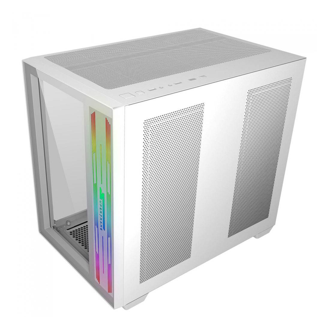 Gabinete Gamer Atx Cube Argb Vidro Temperado White Superframe