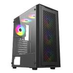 Gabinete Gamer S/ Fonte Bg-050 X-frame 3 Fan Argb/vidro Preto Bluecase