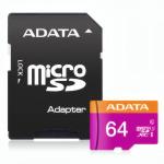 Cartao De Mem. Micro Sd 64gb Cl 10 Com Adapt Ausdx64guicl10-ra1 Adata