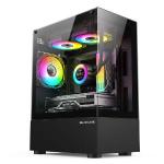 Gabinete Gamer S/ Fonte Bg-053 Nuker Vidro Lat E Frontal Bluecase