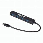 Hub Usbc 4 Portas 3.0 Tipo C Preto Md9