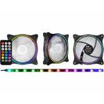 Cooler 120mm Conjunto C/3 Cooler C/contr+fit Ritmico - Aapa Argb K-mex
