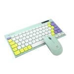 Kit Teclado E Mouse Sem Fio Mini K-w71gn Verde C3tech