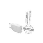 Carregador Cel 1 Usb Cabo Micro Usb 2.1a Travel Branco Letron