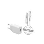 Carregador Cel 1 Usb Cabo Lightning Usb 2.1a Travel Branco Letron