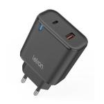 Carregador Cel 1 Usb + 1 Usb Tipo C Pd20w+qc 3.0 Preto Letron