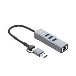 Hub Usbc 4 Portas 3.0 Tipo C Hu-lan1000gy C3tech