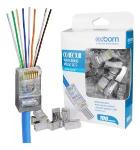 Conector Rj45 Cat5e Blindado Ez-rj45  Ez Crimp Vazado  C/ 10 Un Exbom