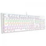 Teclado Usb Gamer Mecanico Rebel Branco Rainbow Brown T-dagger
