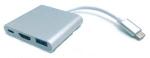 Cabo Adaptador Tipo C P/ Hdmi/usb 3.0/usb Tipoc Femea Hc-03 Dex