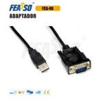 Cabo Conversor Usb Am X Serial Db9 Rs-232 1.2m Preto Fca-06 Feasso