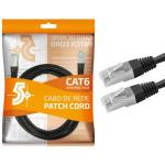 Cabo De Rede Patch Cord Cat6 2mt Preto Ftp Chip Sce