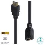 Cabo Extensor Hdmi Macho/femea 2mt 4k Ultra Hd 3d H20ex-2 Vinik