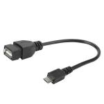 Cabo Otg Micro Usb V8 X Usb A Femea 17cm Preto