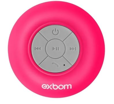 Caixa De Som Bluetooth 3w Rosa A Prova D'agua Cs-a6bt Exbom