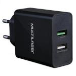 Carregador Cel 2 Usb Quick Charger Cb117 Multilaser