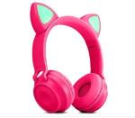 Fone Bluetooth 5.0 Gatinho Rosa Dobravel Led 8 Cores Hf-c290bt Exbom