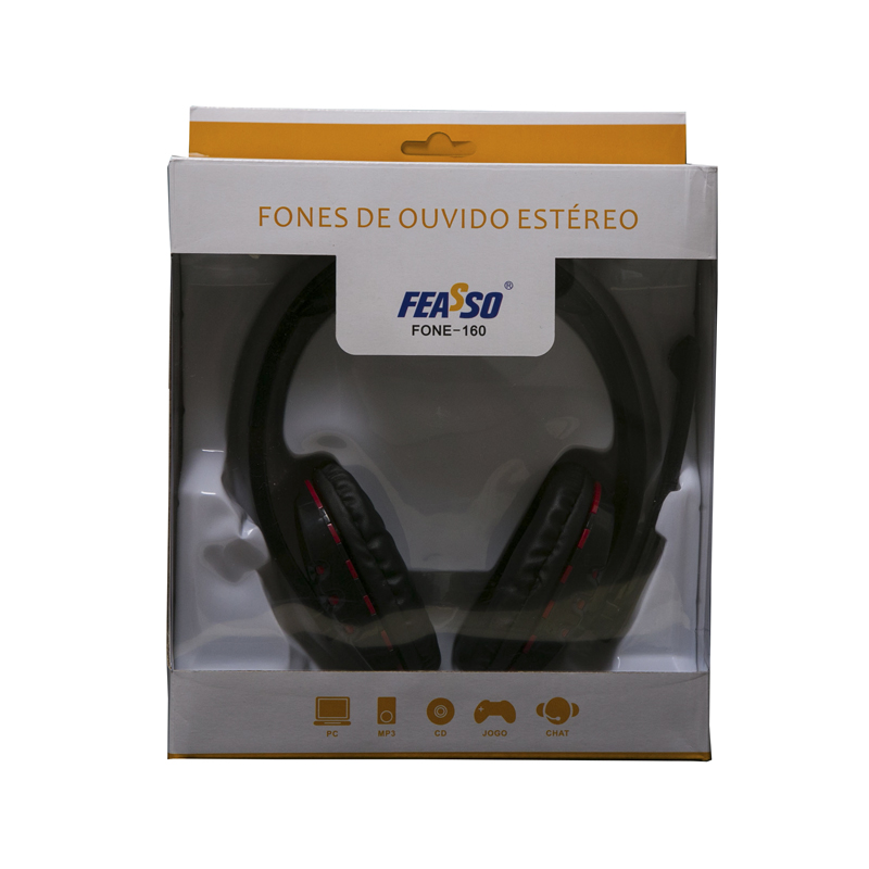 Fone Headset Gamer Preto/vm Dual P2 Fone-160 Feasso