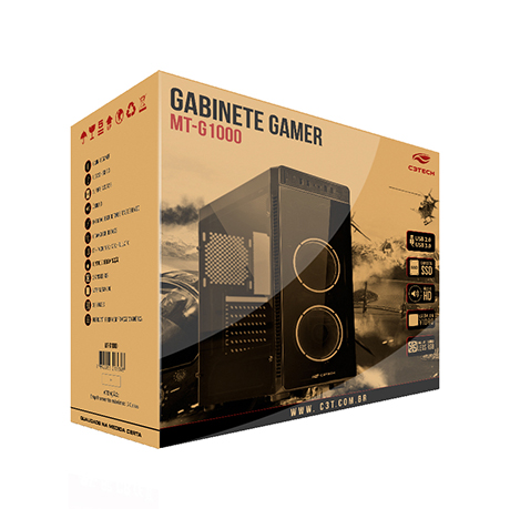Gabinete Gamer S/ Fonte Mt-g1000bk C3tech