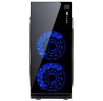 Gabinete Gamer Mid Tower Crater Preto Led Azul Vinik