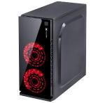 Gabinete Gamer Mid Tower Crater Preto Led Vermelho Vinik