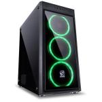 Gabinete Gamer Mid Tower Jupiter Preto 3 Fans Led Verde Pcyes