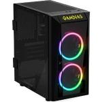 Gabinete Gamer Mid Tower Talos E1 C/ 2 Fans Rgb Preto Gamdias