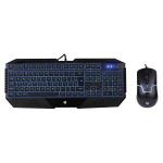 Kit Teclado E Mouse Gamer Com Fio Led Azul Gk1100 Black Hp