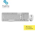 Kit Teclado E Mouse Sem Fio Branco Rapoo 2.4 Ghz Ra002 Multilaser