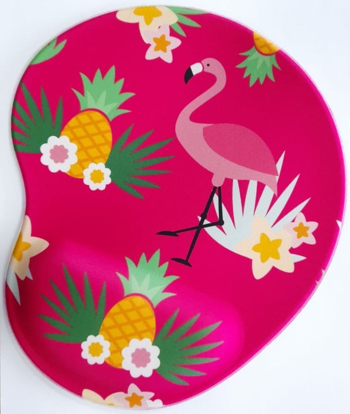 Mouse Pad C/ Apoio Tecido Flamingo Rosa Ma500