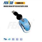 Mouse Usb Retratil Azul Famm-05 Feasso