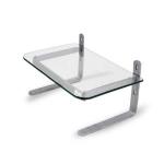 Suporte P/ Monitor Em Vidro Office Prata/incolor Reliza