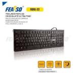 Teclado Usb Basico Chocolate Ultra Fino Fatc-22 Preto Feasso